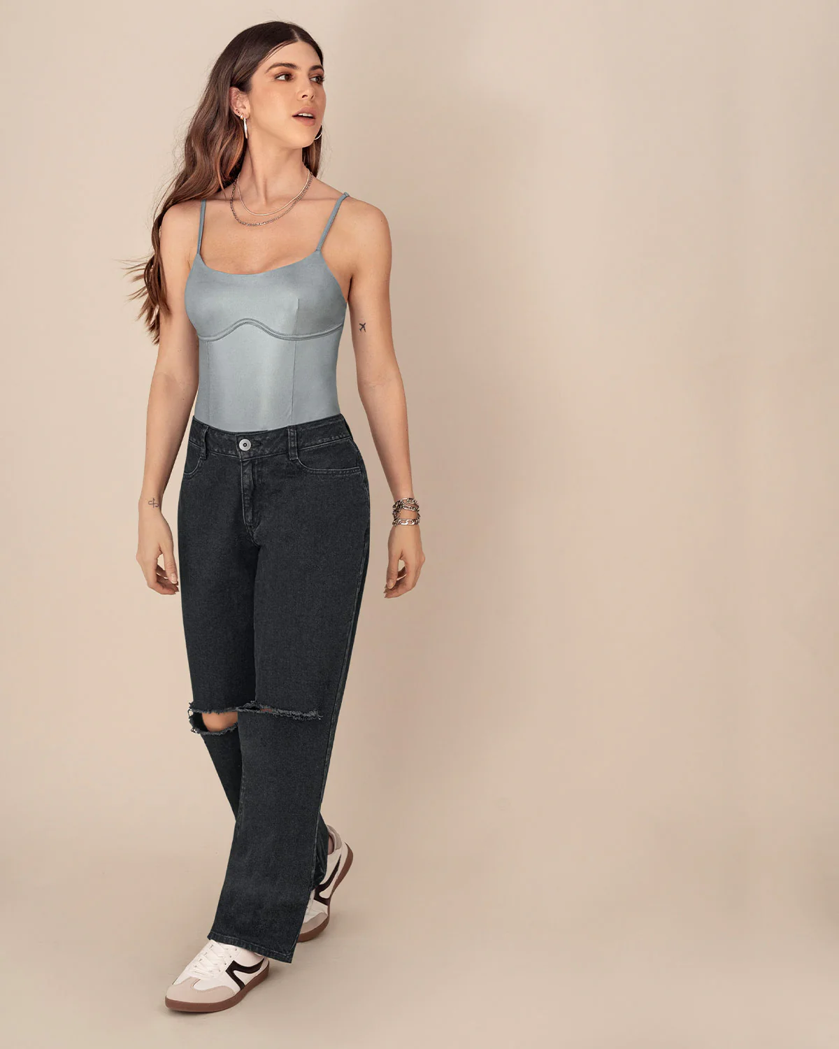 Body de tiritas con acabado brillante - Imagen 4