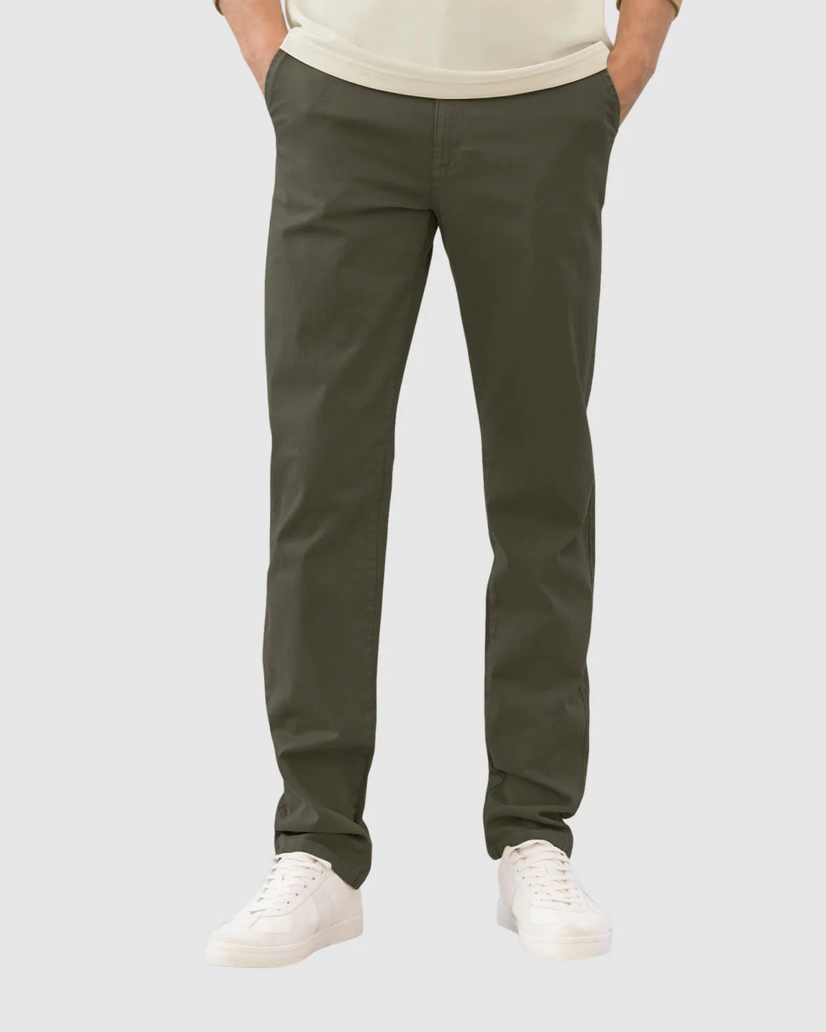 Pantal贸n bota recta en drill de tacto suave stretch - Imagen 6