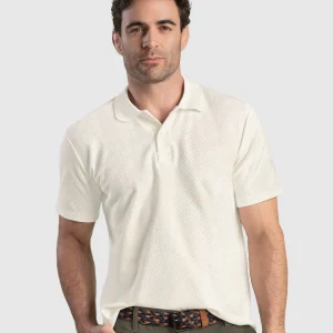 Camiseta tipo polo en tela especial con textura