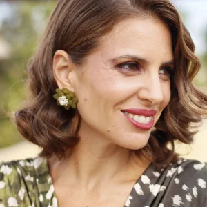 Pendiente Clavel Verde