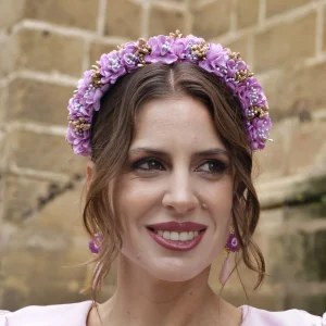 Diadema Floral Malva