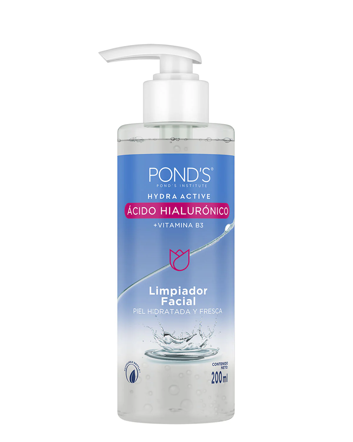 Ponds Limpiador Facial Ácido Hialurónico 8 x 200 ml