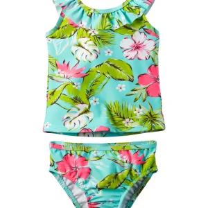 Malla CARTERS Tropical Print Ruffle Tankini protección UV +50
