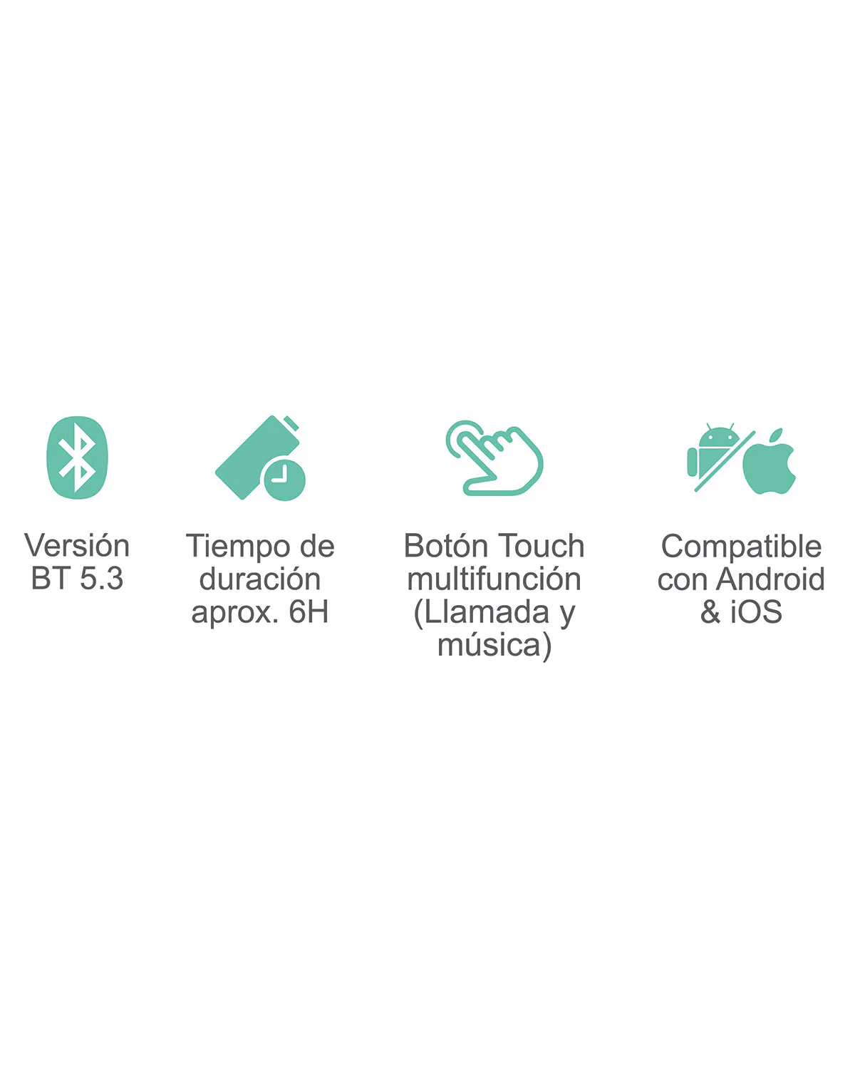 Audífono BT5.3 Touch XD18 TWS Negro - Imagen 7