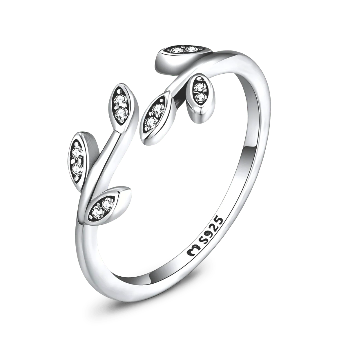 Anillo Hojitas Brillantes