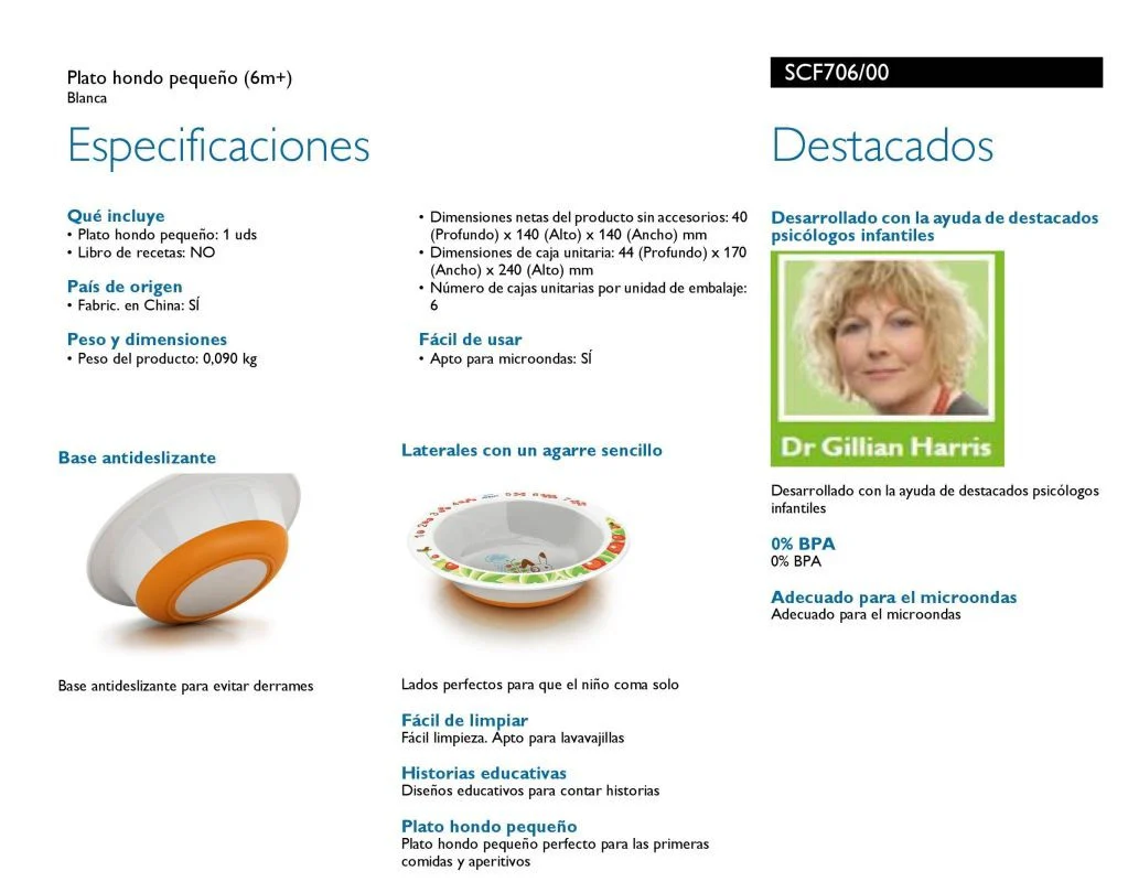 Plato hondo Philips AVENT 6 M + - Imagen 4