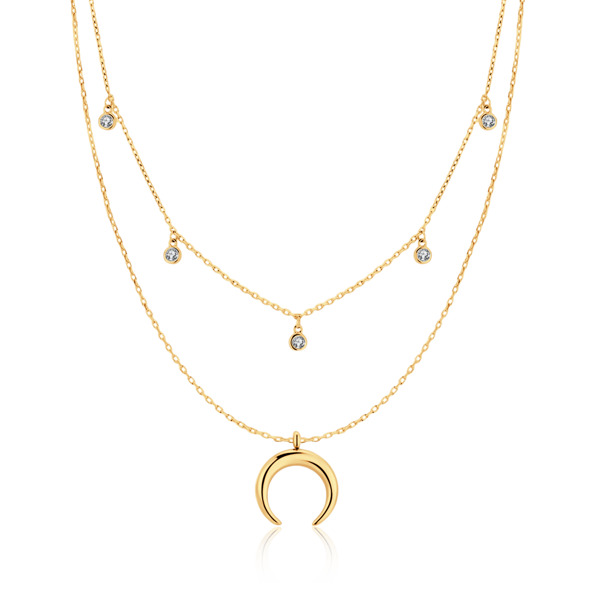 Collar Media Luna Circonita