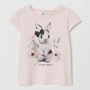 Remera H&M Jersey Top with Printed Design