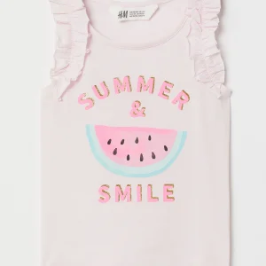 Musculosa H&M Jersey Top with Printed Design