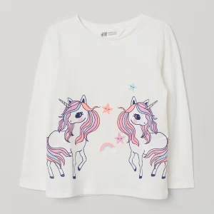 Remera H&M Printed Jersey Top