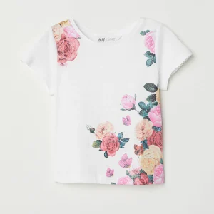 Remera H&M Jersey Top with Printed Design
