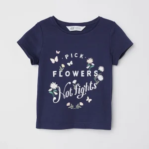 Remera H&M Jersey Top with Printed Design