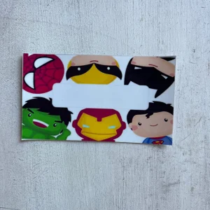 Etiqueta identificatoria  autoadhesiva Súper Héroes   - Apto Vajilla
