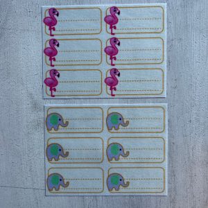 Etiquetas identificatorias termoadhesivas x 12 Animalitos