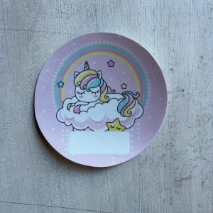 Etiqueta identificatoria  autoadhesiva Unicornio  - Apto Vajilla