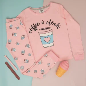 Pijama 2 piezas 100% algodón hipoalergénico Coffee