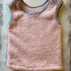 Chaleco de Corderito con cuello americano Rosa viejo