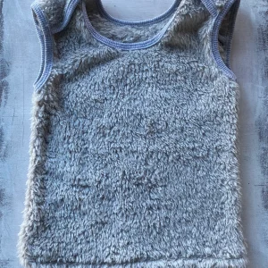 Chaleco de Corderito con cuello americano  Gris Melange