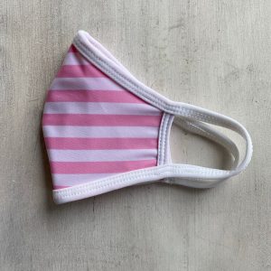 Tapaboca Anatómico Reversible Rayado + Rosa liso