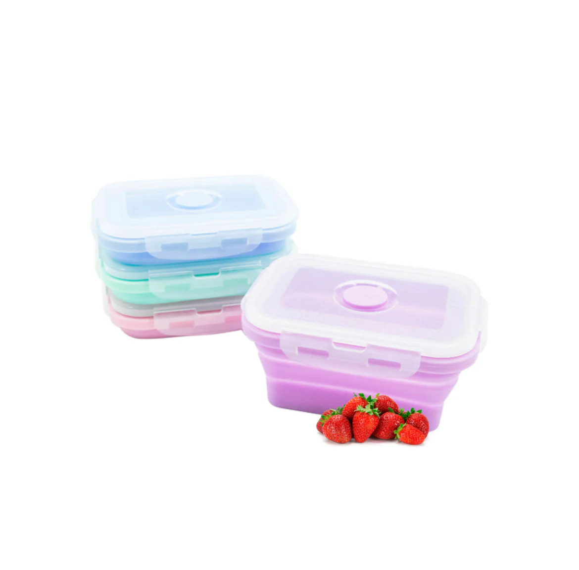 Contenedor plegable Silicona - Lila Pastel - Imagen 3