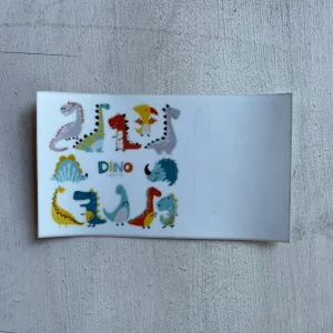 Etiqueta identificatoria  autoadhesiva Dinosaurios  - Apto Vajilla