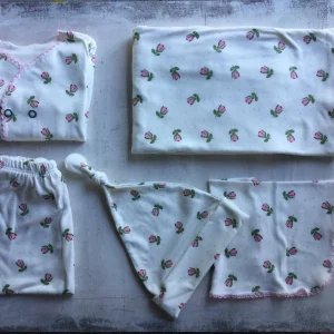 Set Ajuar Recién Nacido 5 piezas algodón gamuzado