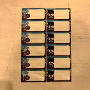 Etiquetas identificatorias termoadhesivas x 12 Súper Héroes