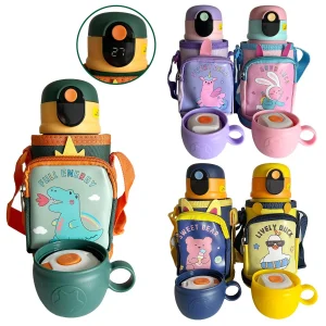 Botella térmica Acero Inoxidable con sorbete y funda con tira - medidor de temperatura Llama  500 ml