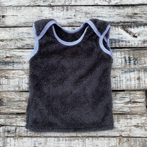 Chaleco de Corderito con cuello americano GRIS OSCURO