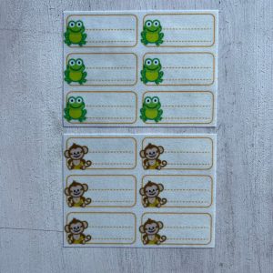 Etiquetas identificatorias termoadhesivas x 12 Animalitos