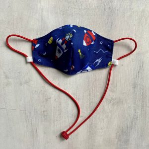 Tapaboca Reversible Anatómico con tira para colgar y regulador - Tricapa -Espacial