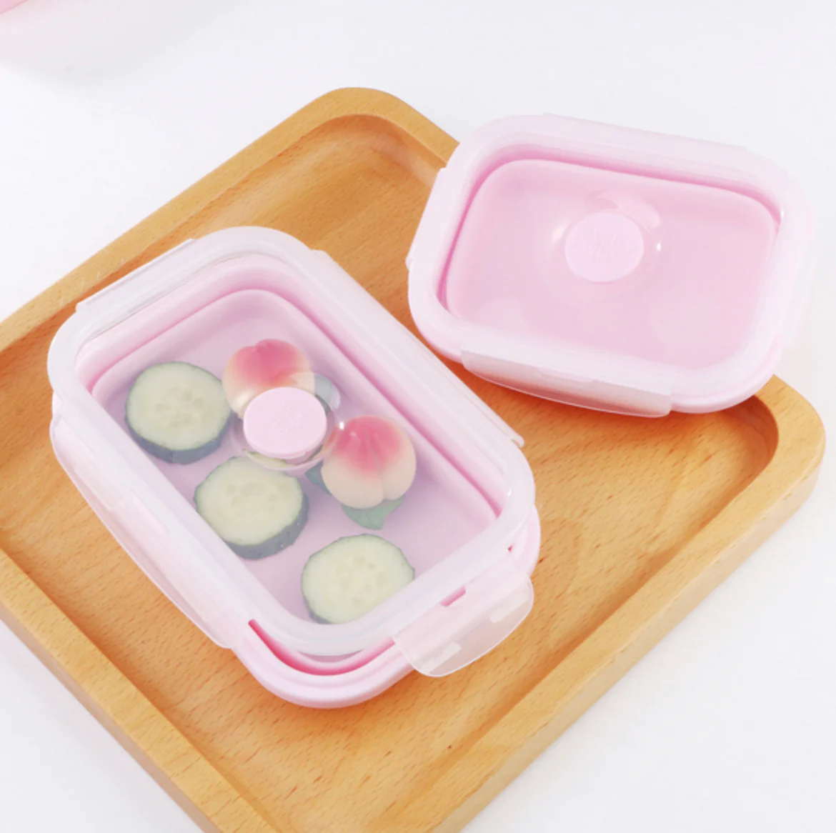 Contenedor plegable Silicona - Lila Pastel - Imagen 6