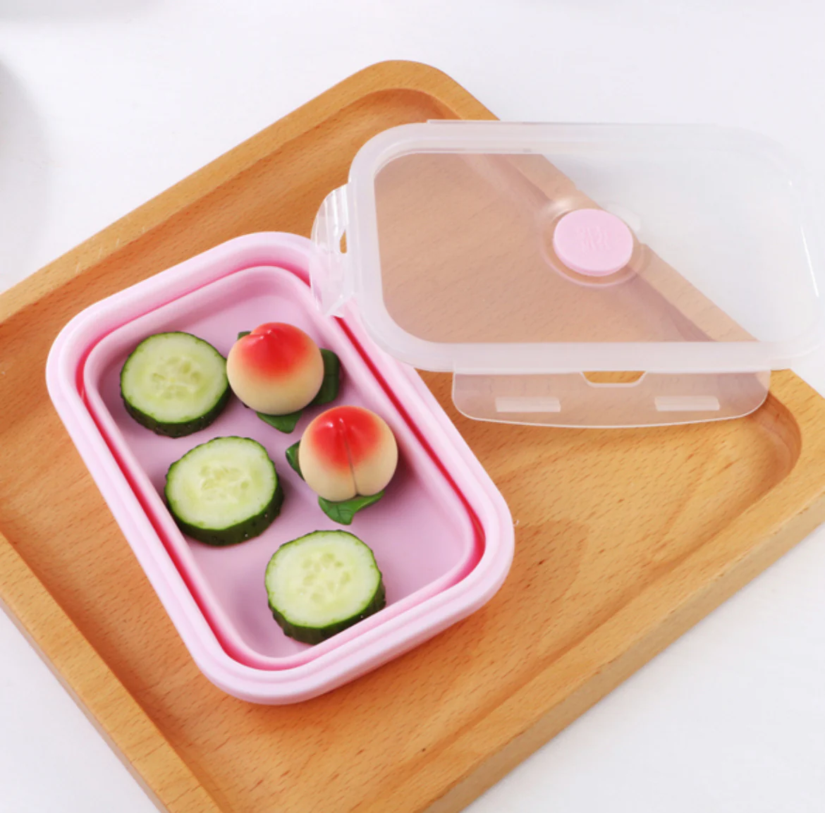 Contenedor plegable Silicona - Rosa Pastel - Imagen 5