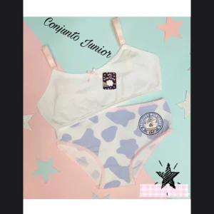 Conjunto 2 piezas: corpiño +  bombacha Cow Milkshake - Lavanda  & Rosa Vintage
