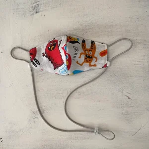 Tapaboca Reversible Anatómico con tira para colgar y regulador - Tricapa Monsters