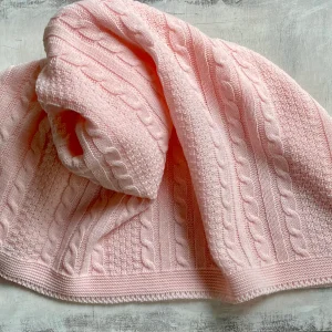 Manta Tejida de abrigo Rosa Bebé