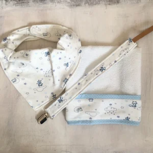 Set babero bandana + babita + portachupetes
