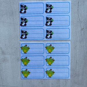 Etiquetas identificatorias termoadhesivas x 12 Animalitos