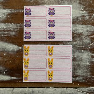 Etiquetas identificatorias termoadhesivas x 12 Animalitos