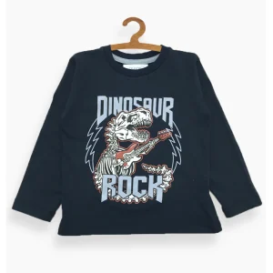 Remera de algodón mangas largas Dinosaurios Rock   Crayón