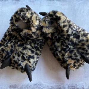 Pantuflas de Piel Garras Prints Leopordo