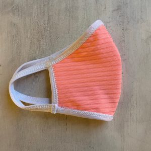 Tapaboca Anatómico Reversible Flores+ Coral fluí liso