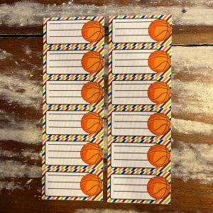 Etiquetas identificatorias termoadhesivas x 12 Pelota 🏀