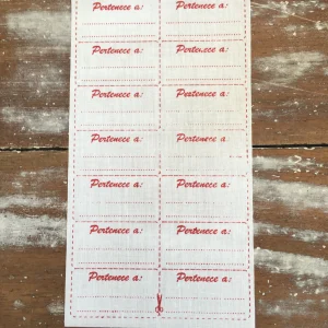 Etiquetas identificatorias termoadhesivas x 14