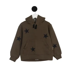 Buzo Canguro Algodón Frisado Strar verde militar Minidoha