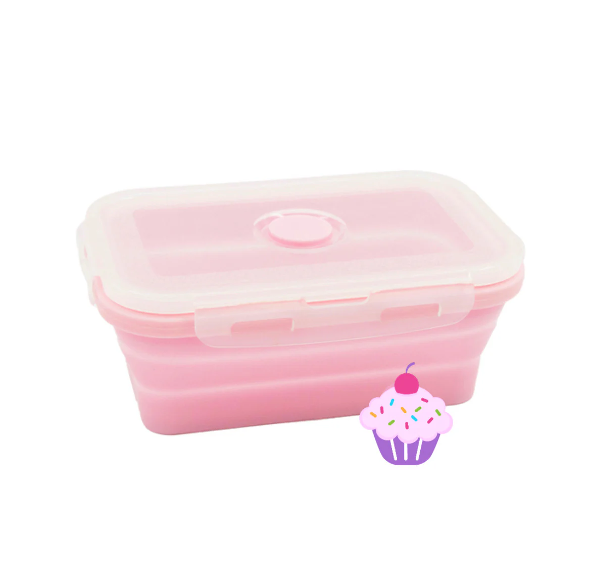 Contenedor plegable Silicona - Rosa Pastel