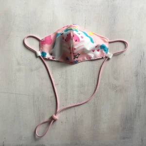 Tapaboca Reversible Anatómico con tira para colgar y regulador - Tricapa -Unicornio
