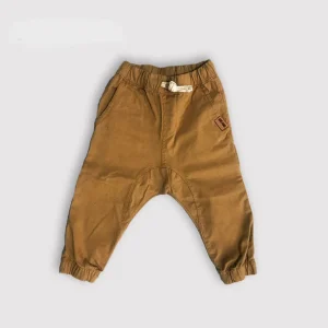 Pantalon Joggers Gabardina de algodón elastizado CRAYON tostado