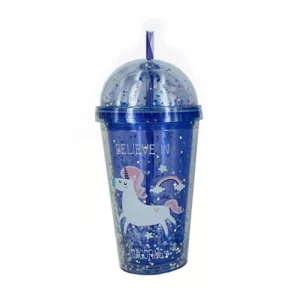 Vaso Confeti glitter con sorbete Beleve in Unicorns Purple 450 ml +2 años