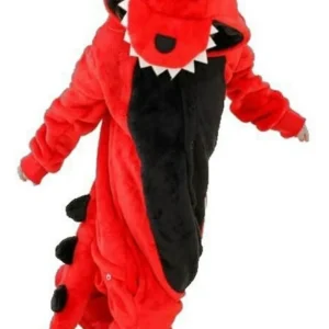 Pijama Enterito Micropolar Soft Dinosaurio Rojo